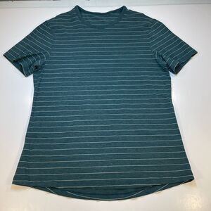 lululemon athletica Men's Teal Striped Short Sleeve Tee